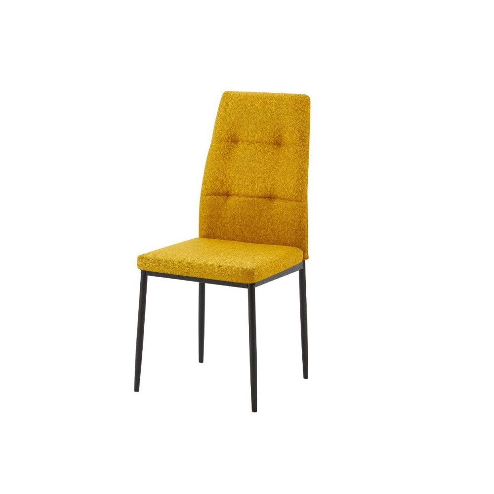 Set 4 Sedie da pranzo tessuto senape Adara 63.5x44x89h