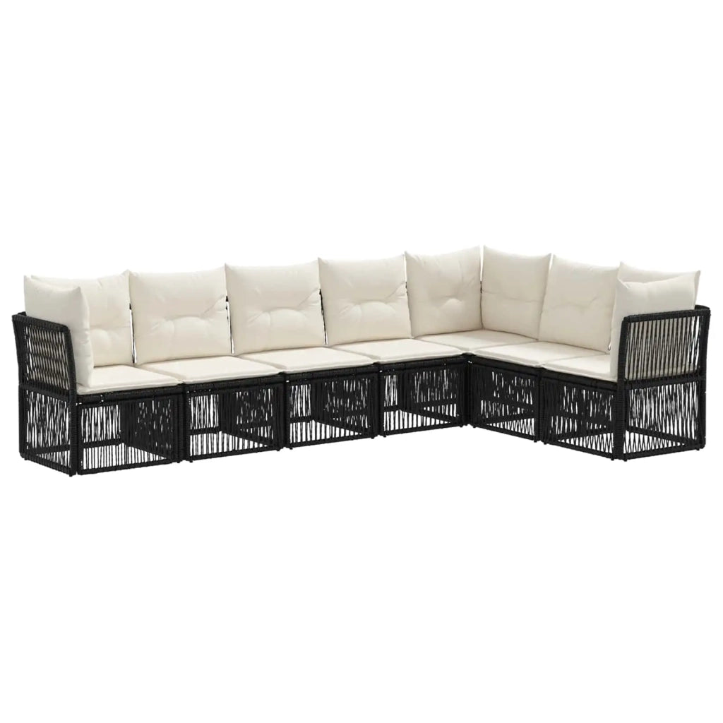 Set Divano da Giardino 7 pcs Nero polyrattan 3434233
