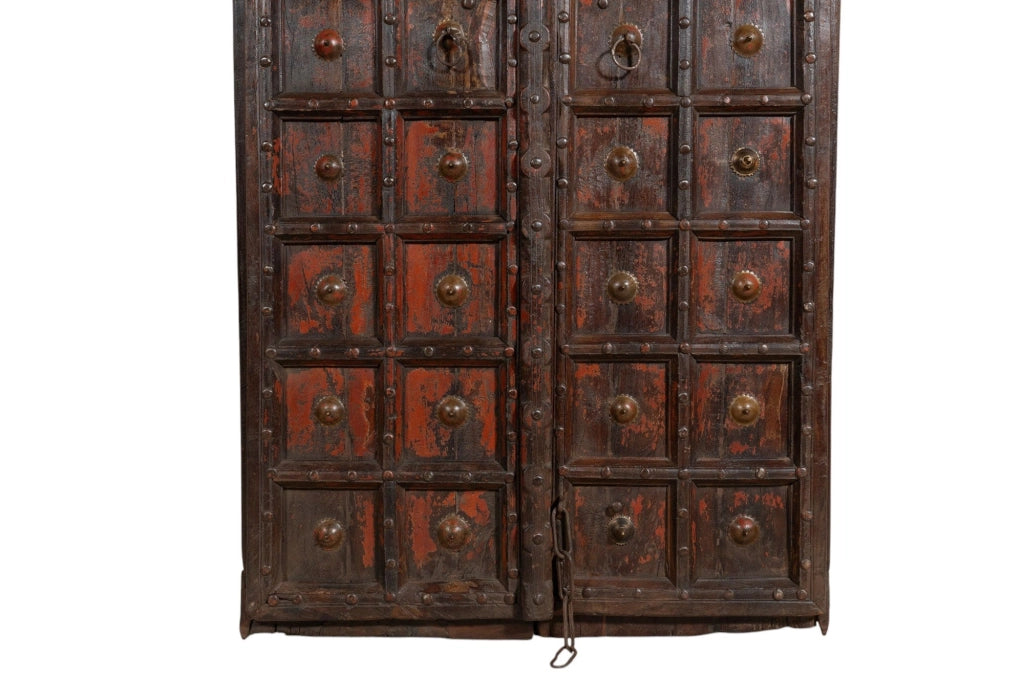Biscottini Porta portone in legno massello e ferro da interno o da esterno vecchia e antica medievale