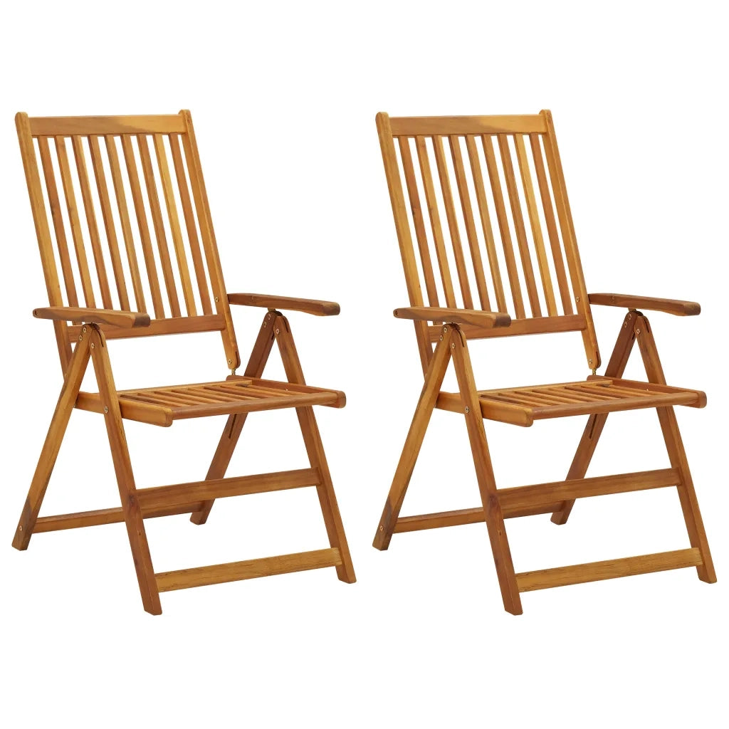 Sedie da Giardino Reclinabili 2 pz con Cuscini Massello Acacia cod mxl 9214