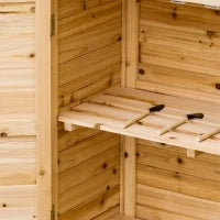 Armadietto da Esterno a 2 Ripiani in Legno di Abete con Design Rialzato e 2 Ante, 83x40x92 cm