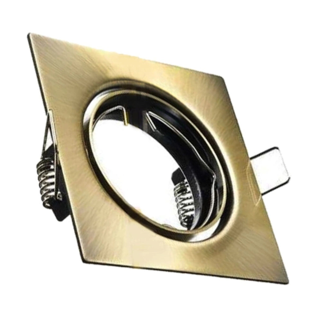 Faretto incasso quadrato ottone GU10 orientabile IP20