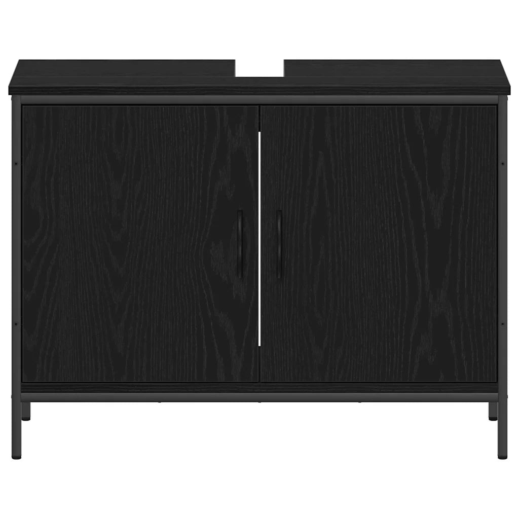 vidaXL Set di mobili per il bagno 4 pcs Nero 33 x 33 x 185.5 cm
