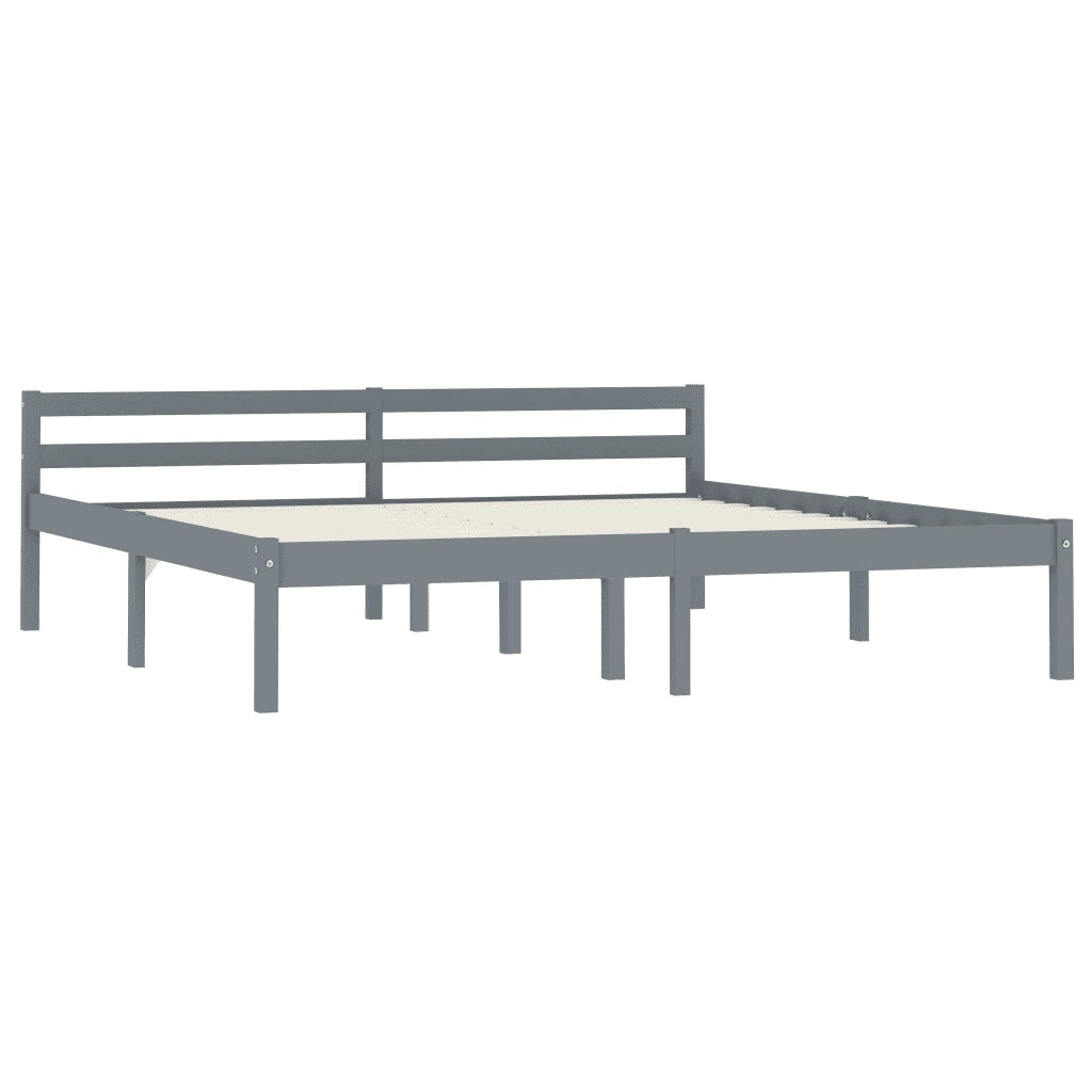 Giroletto senza Materasso Grigio 180x200 cm Legno Massello Pino 283201