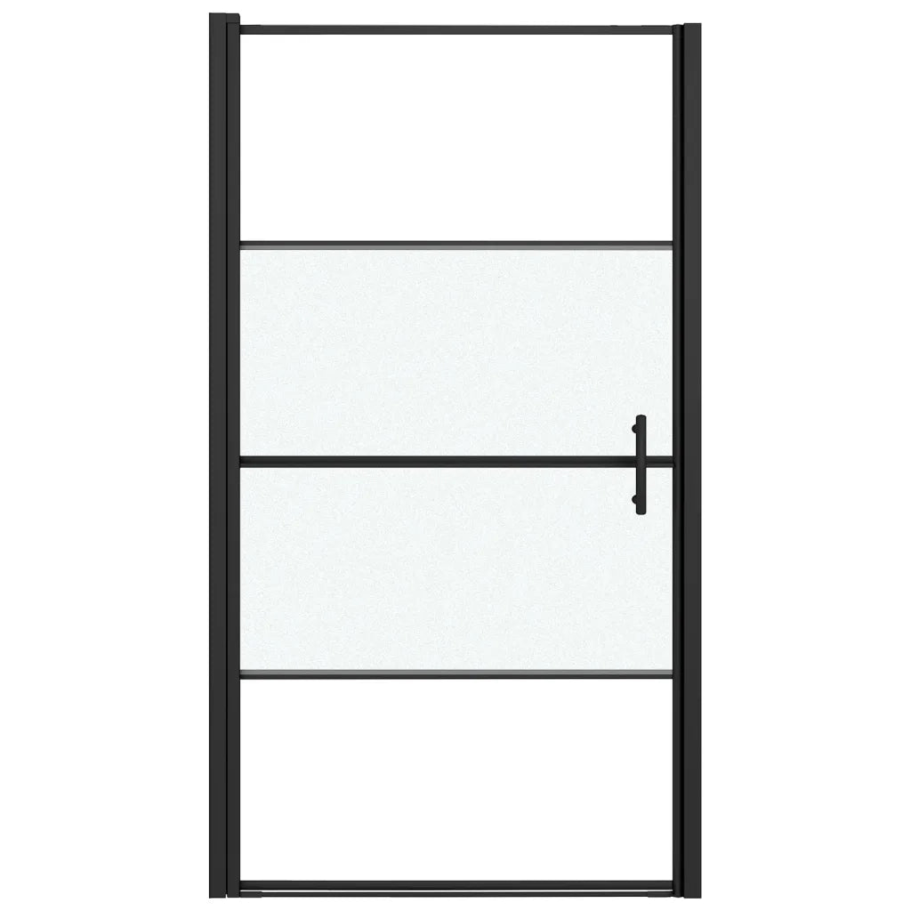Parete Doccia 100x178 cm Vetro Temperato Semi Smerigliato Nero CFW2351002