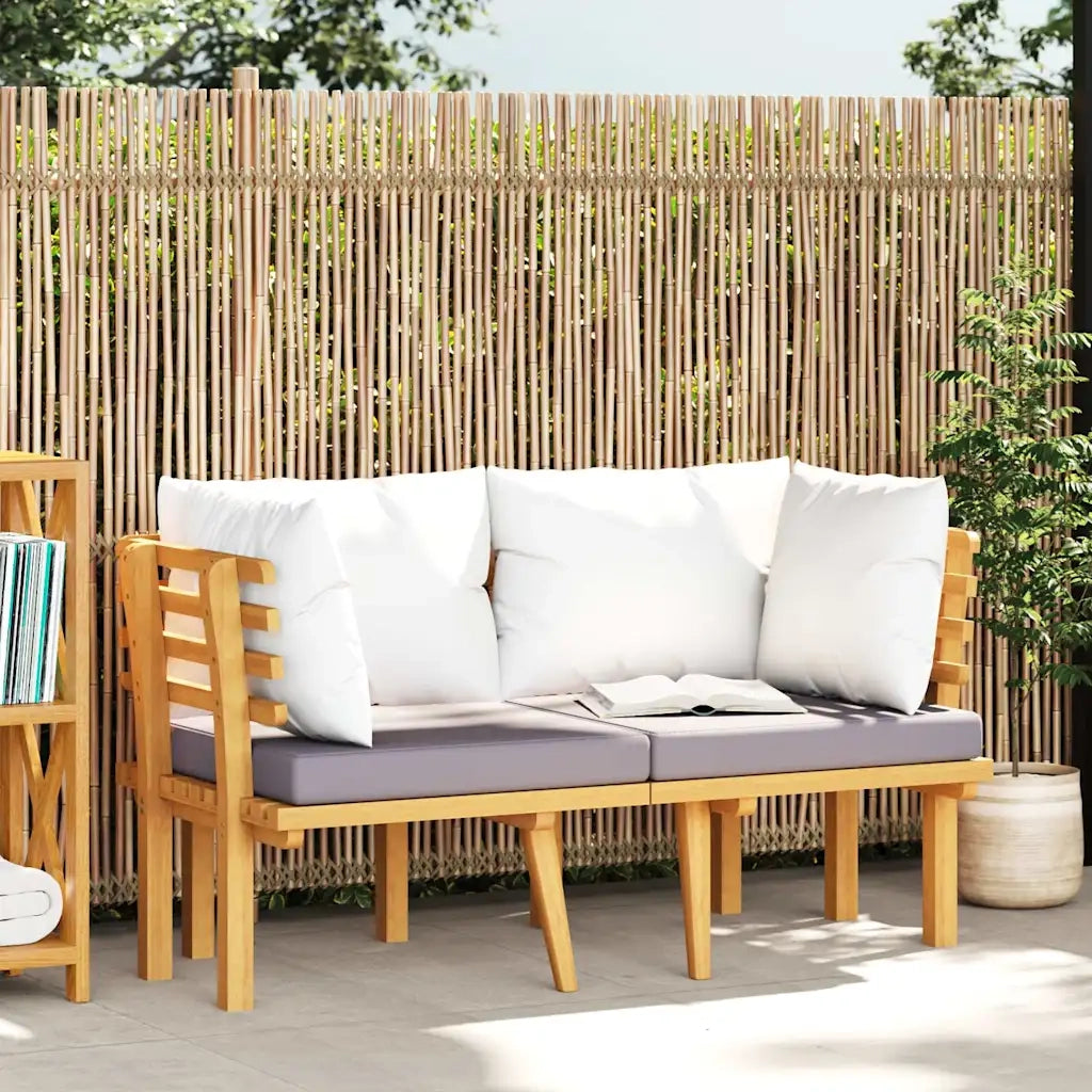 Divano da Giardino a 2 Posti e Cuscini Legno Massello di Acacia 316264