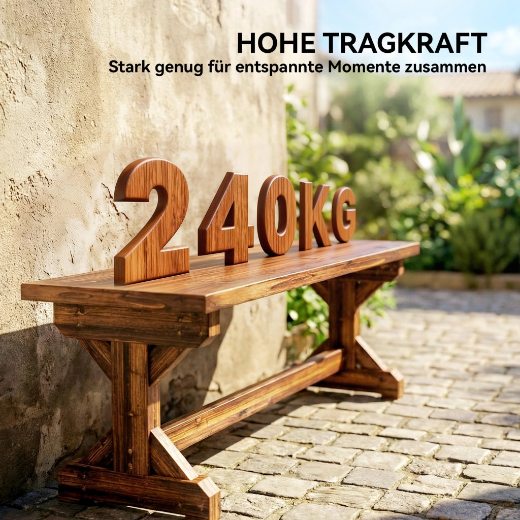 Panchina da Giardino 2 Posti ¨C zephmum ¨C Legno Verniciato Antracite 114x40x46 cm