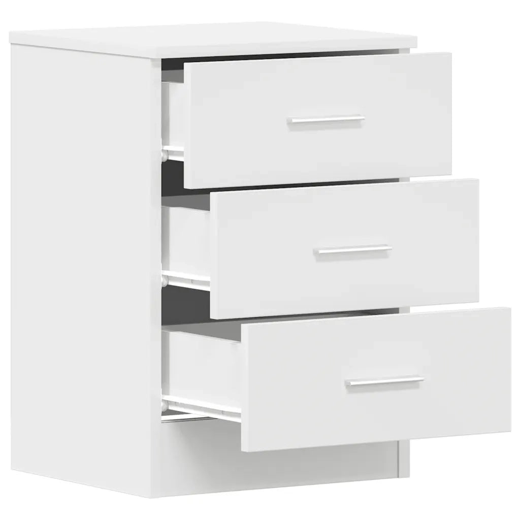 Comodino Bianco 38x35x56 cm in Legno Ingegnerizzato 800450