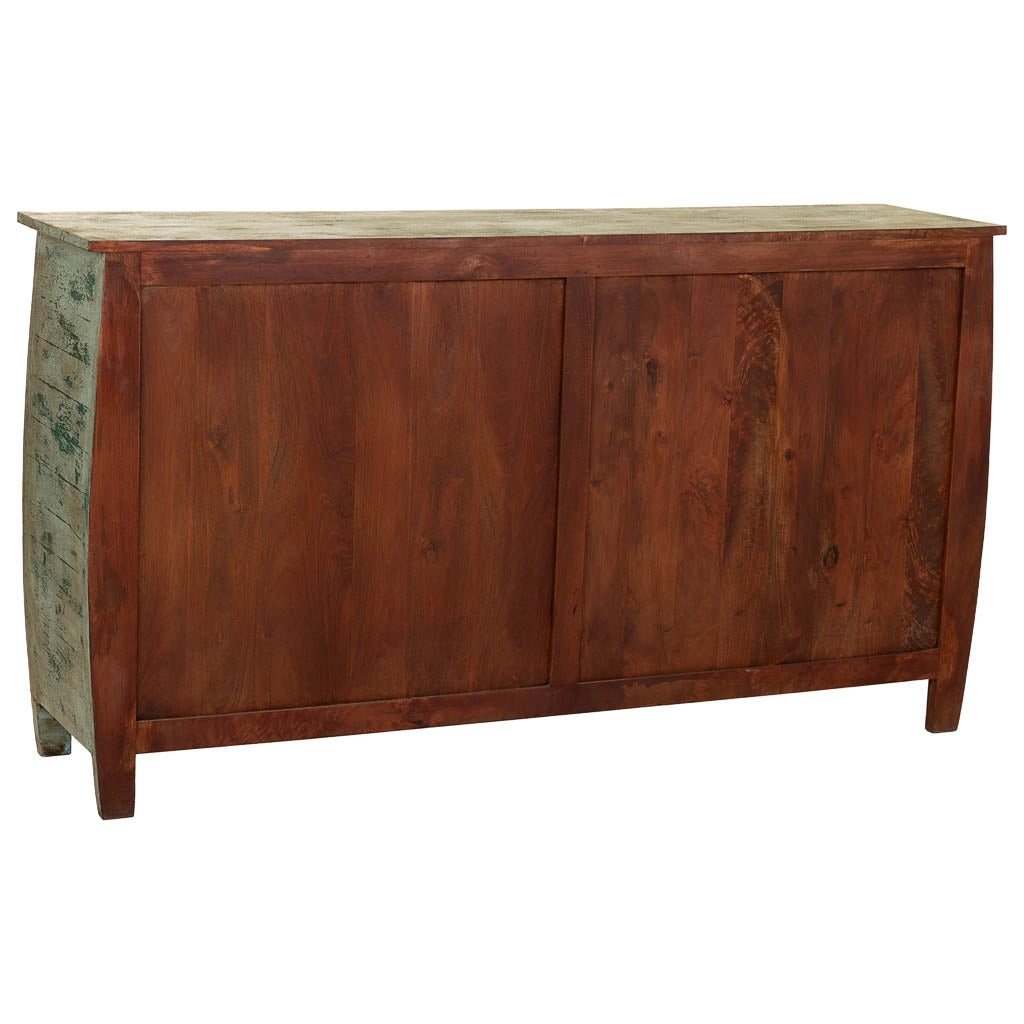 Credenza in legno intagliato artigianale, 165x40x90h cm