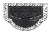 Zerbino Ingresso Semiluna Elegante Welcome Antiscivolo Gomma Robusta Tappeto Assorbente Argento