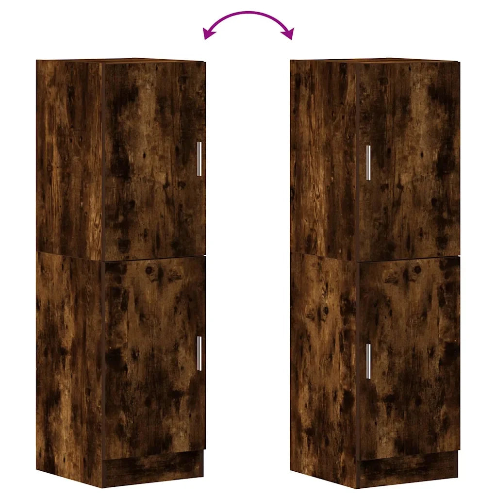 Mobile da cucina multifunzionale pratico contenitore 38 x 41,5 x 131,5 cm legno composito finitura rovere affumicato 02_0051306