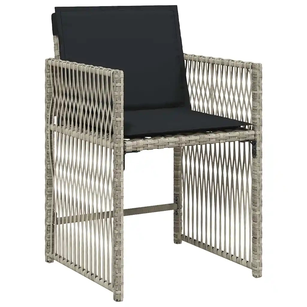 Set da Pranzo per Giardino 5 pcs Grigio chiaro polyrattan 3380791