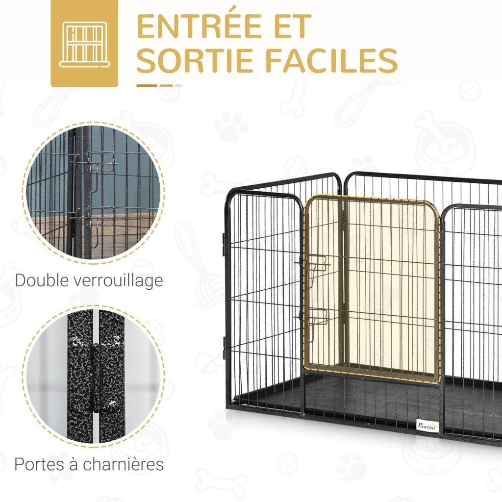 Recinto per cani ¨C zephmum ¨C grigio metallo 109x74x71 cm