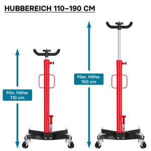 Sollevatore da fossa idraulico carichi fino a 500kg sollevamento da 110 a 190cm