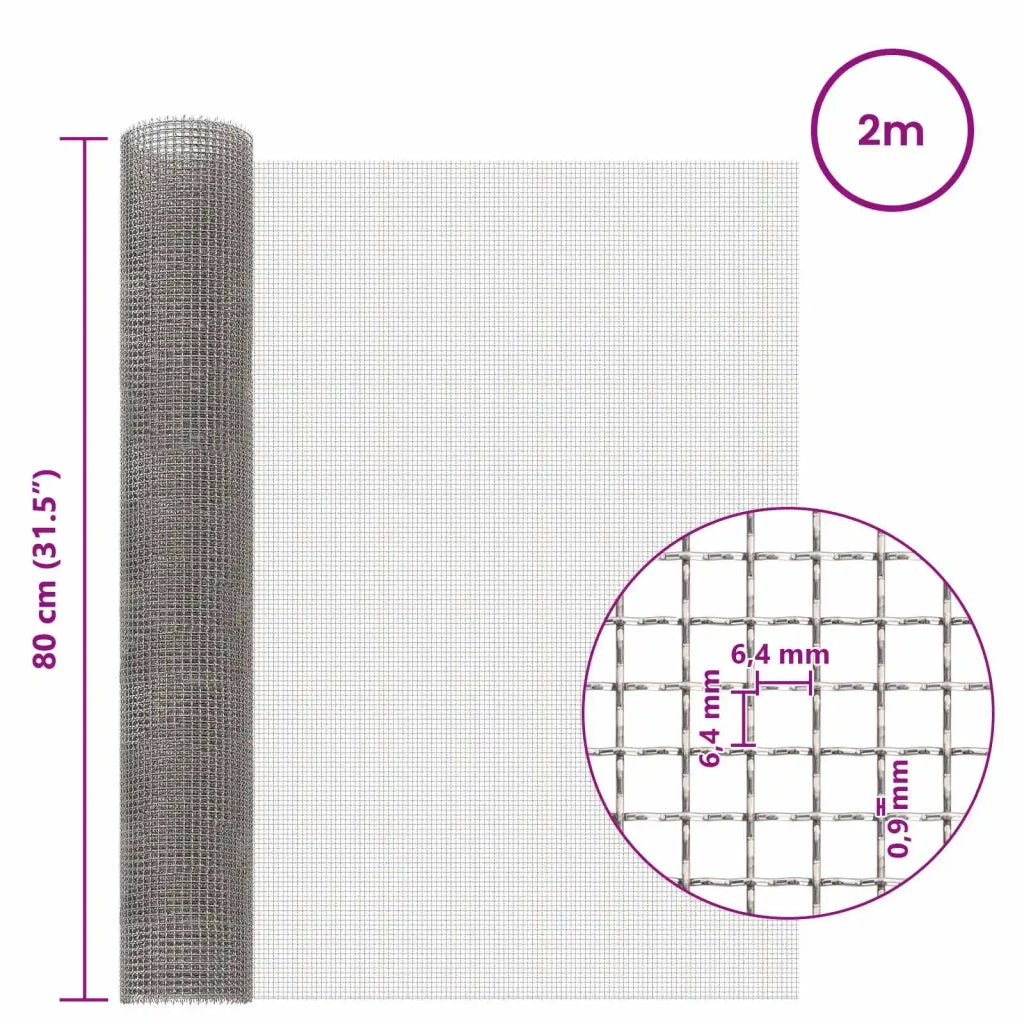 Rete per schermatura 80 x 200 cm 3 Mesh Argento 42039635