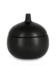 Candela con Coperchio Ø14x14 cm in Ceramina Canister Nero
