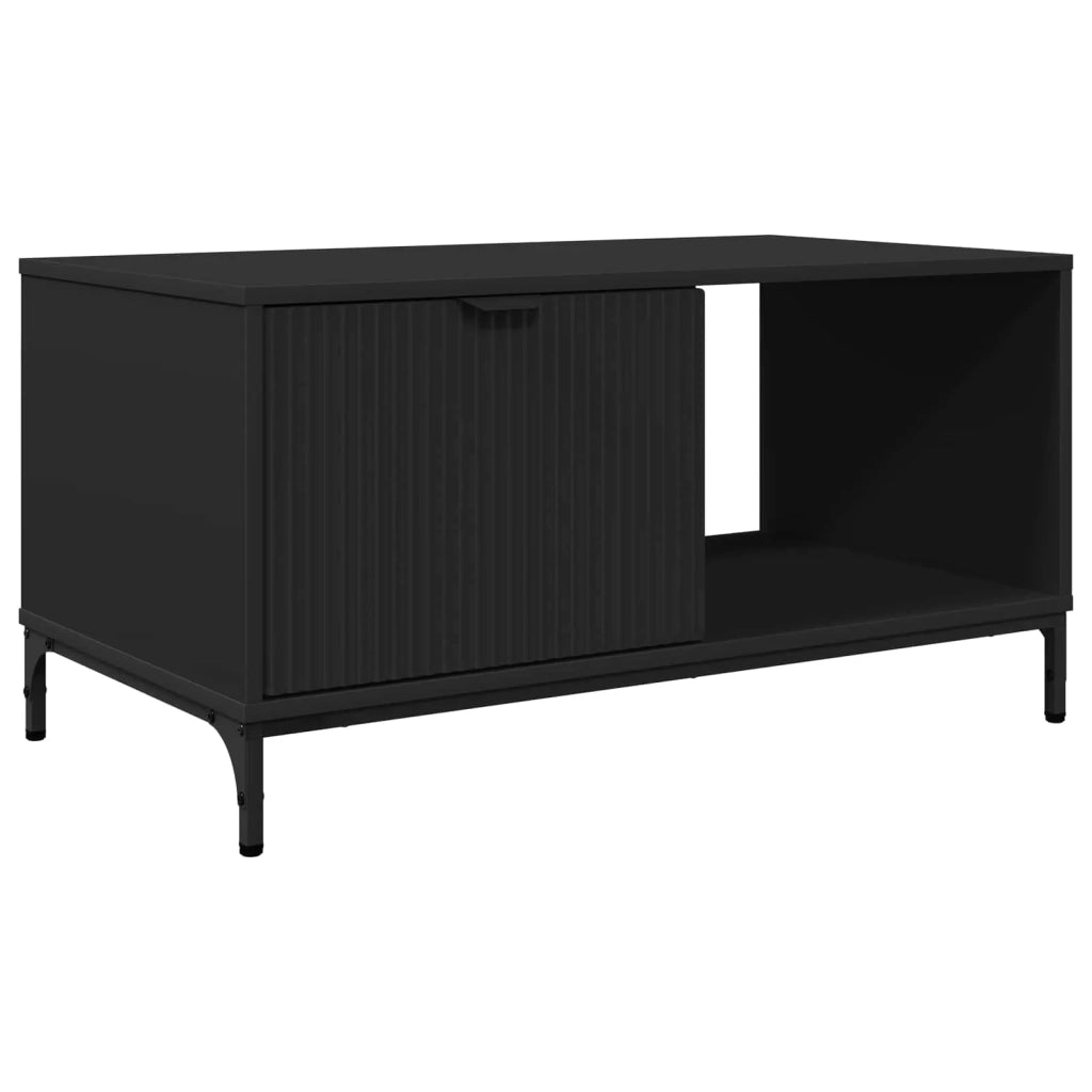 Tavolino da salotto con cassetto Rovere Nero 90 x 49 x 46 cm 883445
