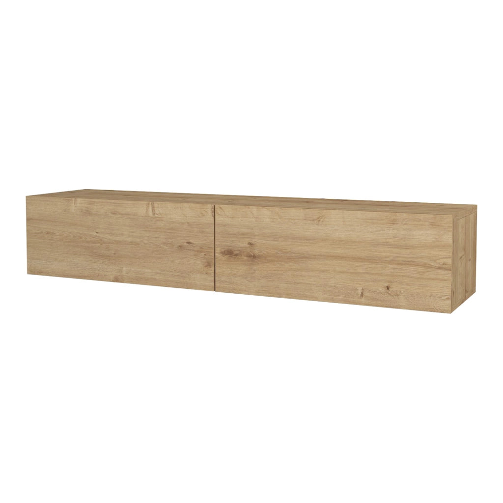 Mobile TV da Parete Toivakka con 2 Ante a Ribalta 135 x 31 x 25 cm Effetto Rovere [en.casa]