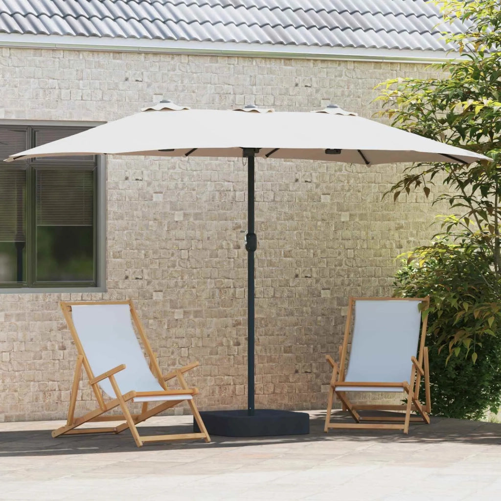 Ombrello da giardino Sabbiato e Antracite 385 x 209 x 244 cm 42003283