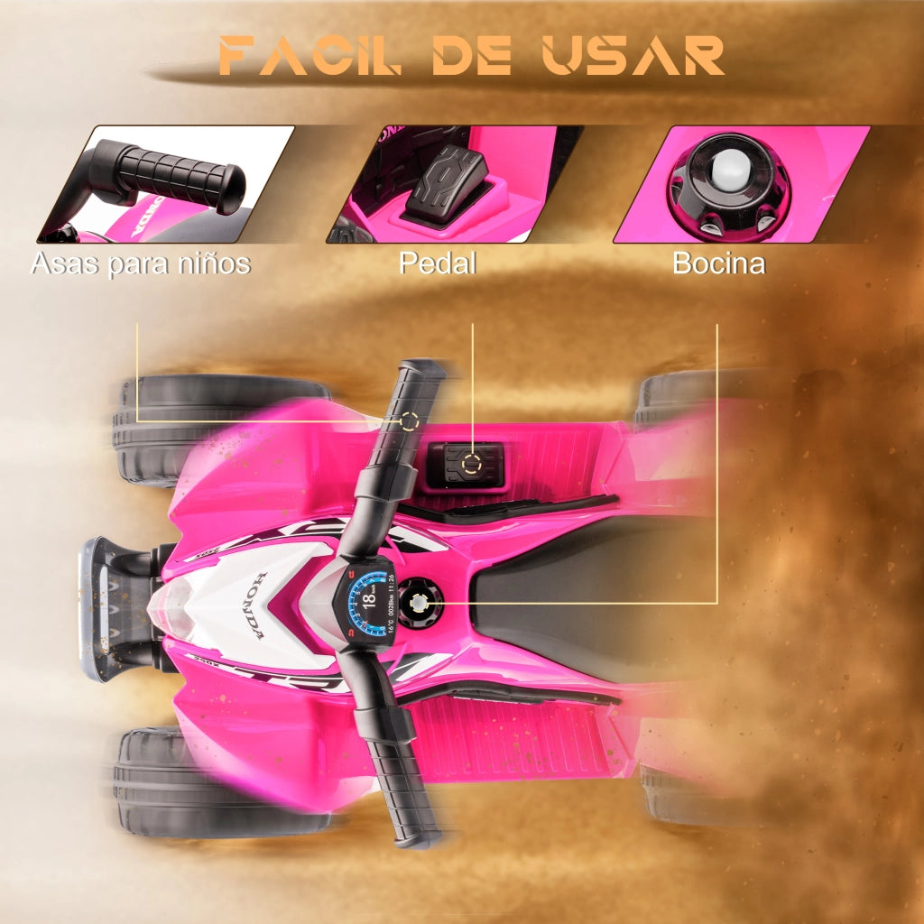 Quad Elettrico per Bambini ¨C Zephmum ¨C Fucsia 65.5x38.5x43.5cm