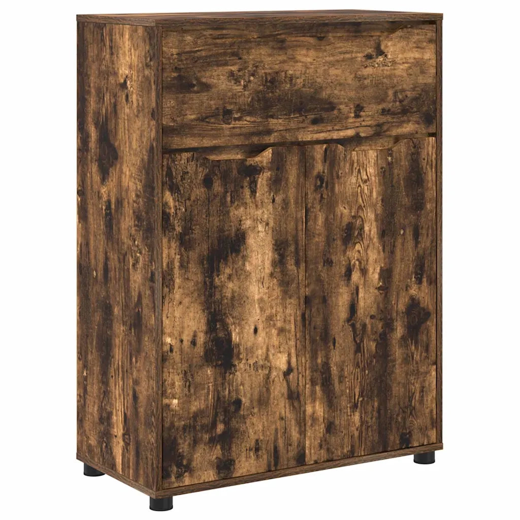 Set di mobili per il bagno 3 pcs Rovere fumé Legno multistrato