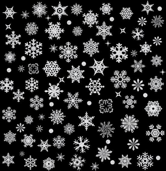 Decorazione per finestre con fiocchi di neve - 93 pezzi - Tema Natale e inverno