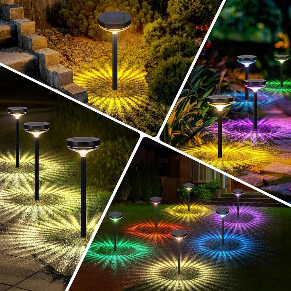 Trade Shop - Picchetto Led Faretto Pannello Solare Rgb + Caldo 3000k Lampada Decorativa Ip54 Zq-fy-t26 -