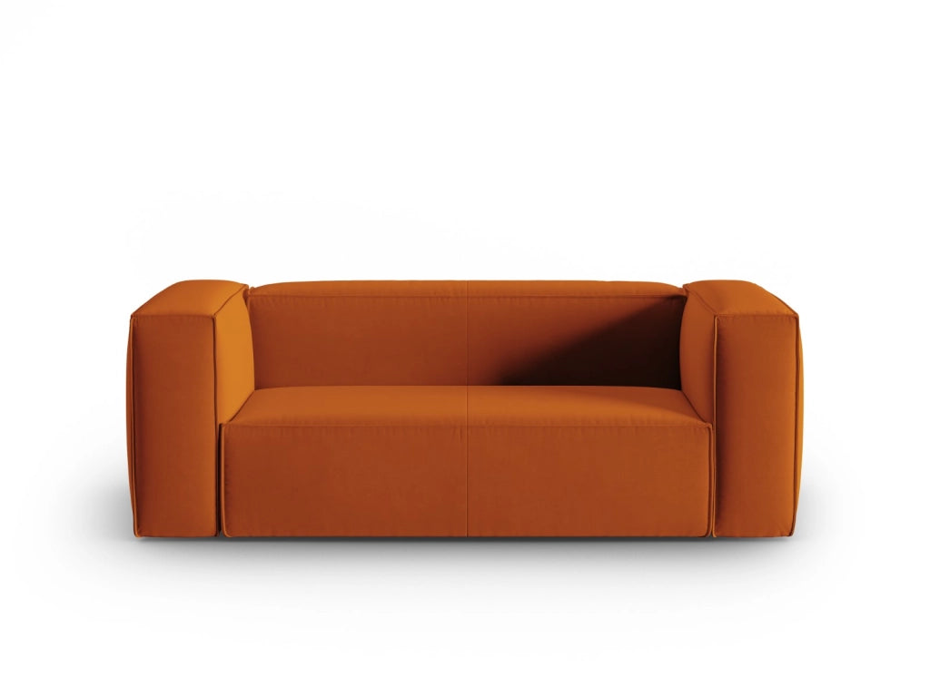Cosmopolitan Design - Divano "Mackay" 2 posti in velluto terracotta 
