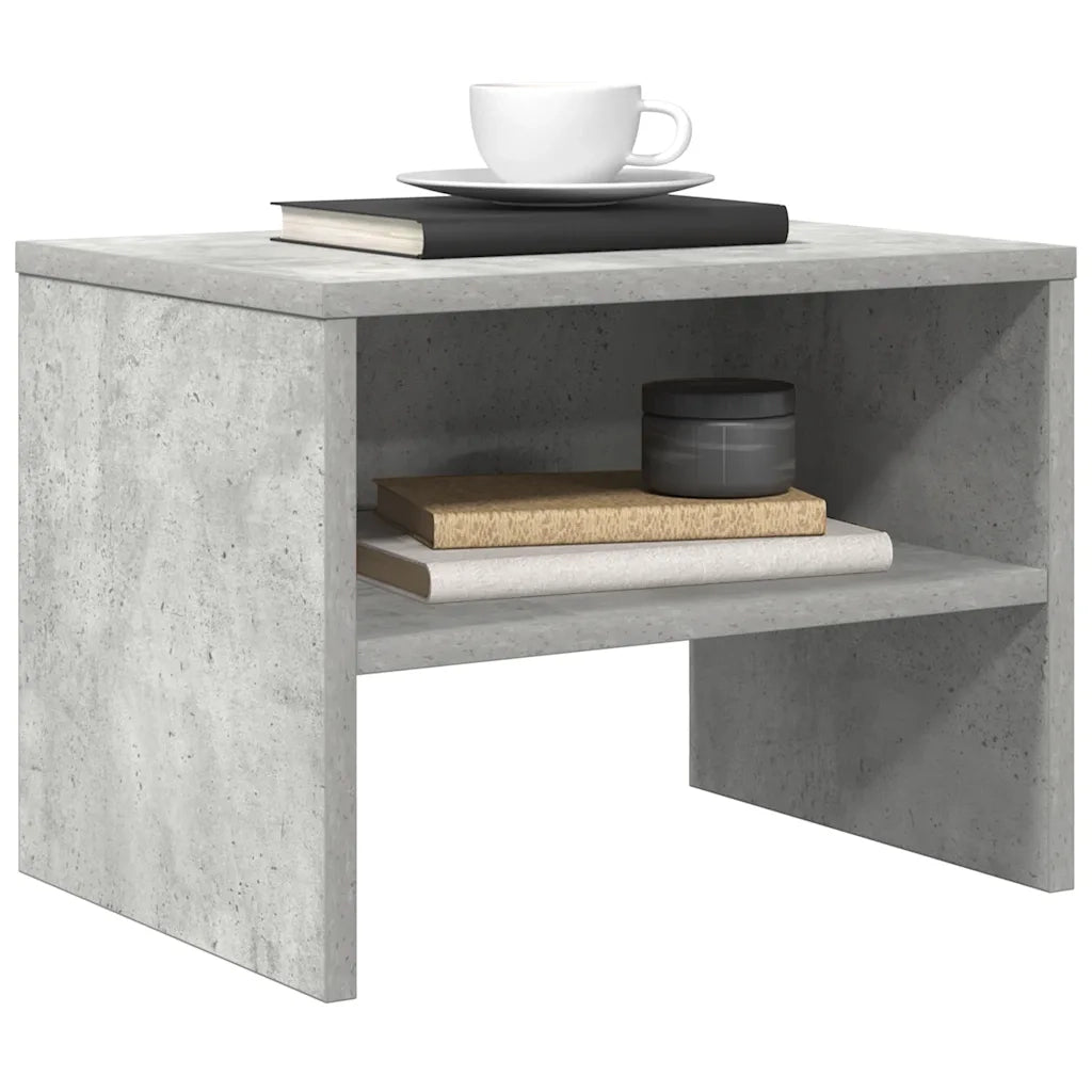 Comodino Grigio Cemento 40x30x30 cm in Legno Multistrato 800071