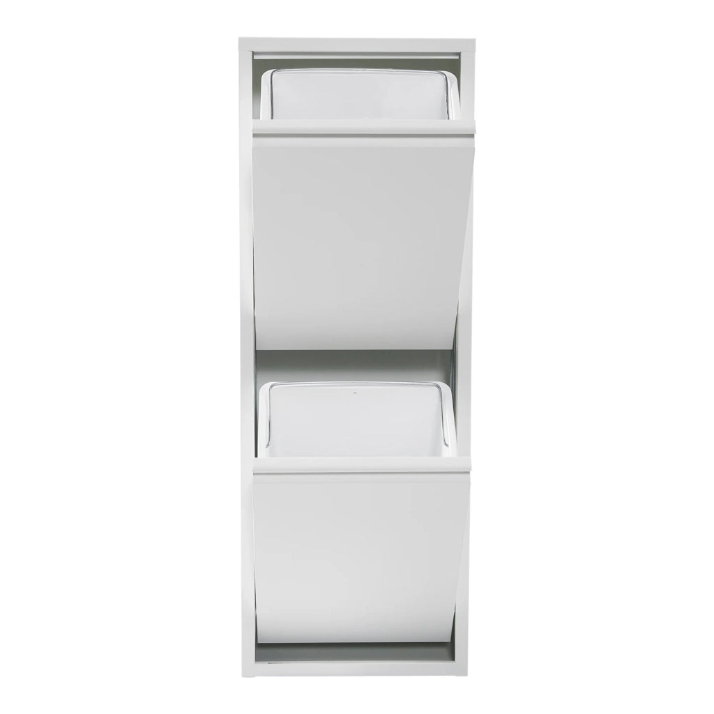 Cestino per la raccolta differenziata da parete con 2 scomparti estraibili 93 x 33 x 25 cm bianco 03_0008198