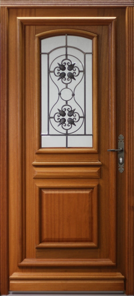 Porta d'ingresso in legno Exo modello 'Tahi 4' 215X90 a sinistra a spingere senza maniglia
