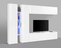 Parete attrezzata TV design moderno mobile bianco 2 armadi Joy Twin