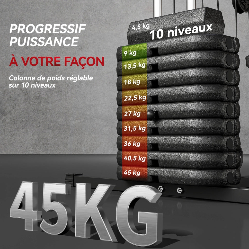 Attrezzo Fitness Multifunzione con Pesi ¨C zephmum ¨C 200x135x103 cm