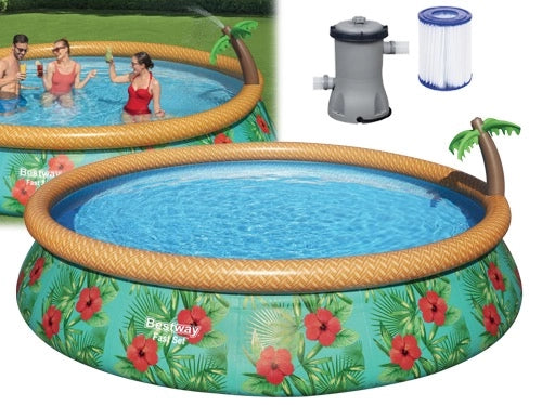PISCINA BESTWAY TONDA PALMS ANELLO D457XH84 CM 57416