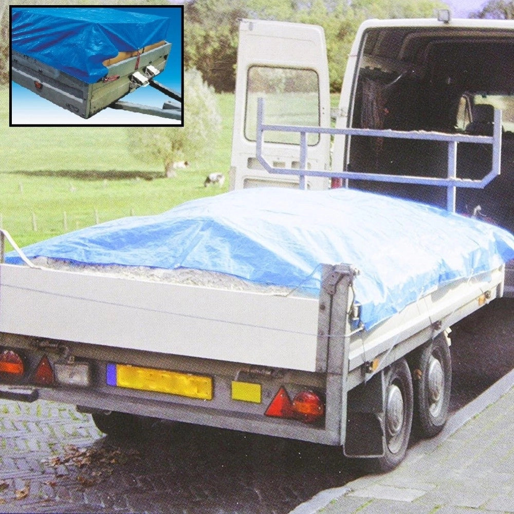 Trade Shop - Telo Copertura Carico Rimorchi Camion 250x140cm + 4 Cinghie Protezione -