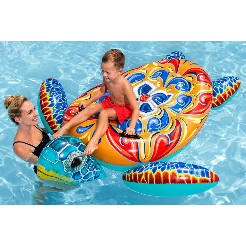 Trade Shop - Cavalcabile Gonfiabile Piscina Tartaruga Mediterranea Design Maioliche Con Maniglie 41523 -