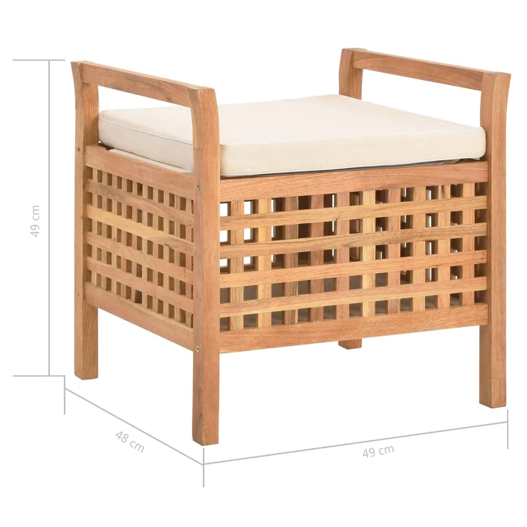 Panca contenitore 49 x 48 x 49 cm in legno massello di noce 02_0021236