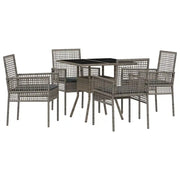 Set da Pranzo per Giardino 5 pz | Set Salotto da Giardino Grigio polyrattan