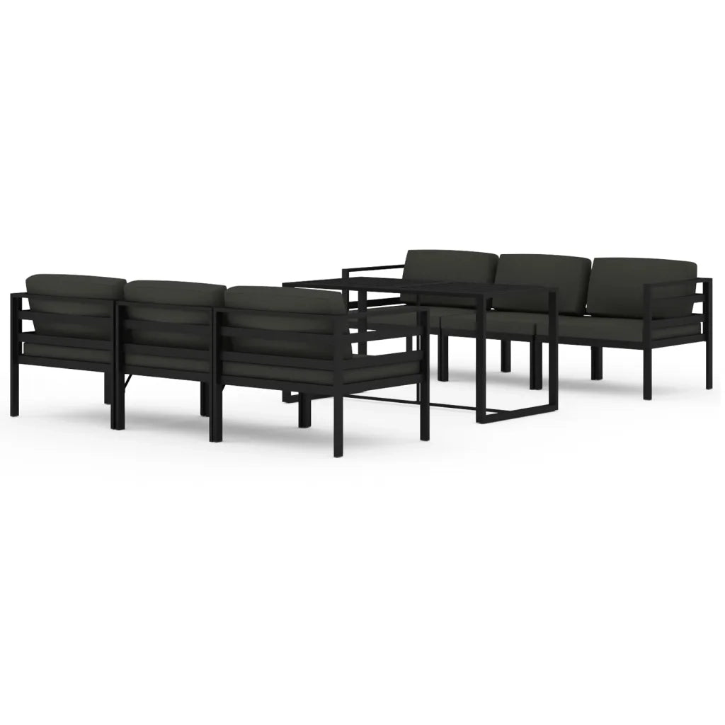 Set Divani da Giardino 7 pz con Cuscini in Alluminio Antracite 3115923