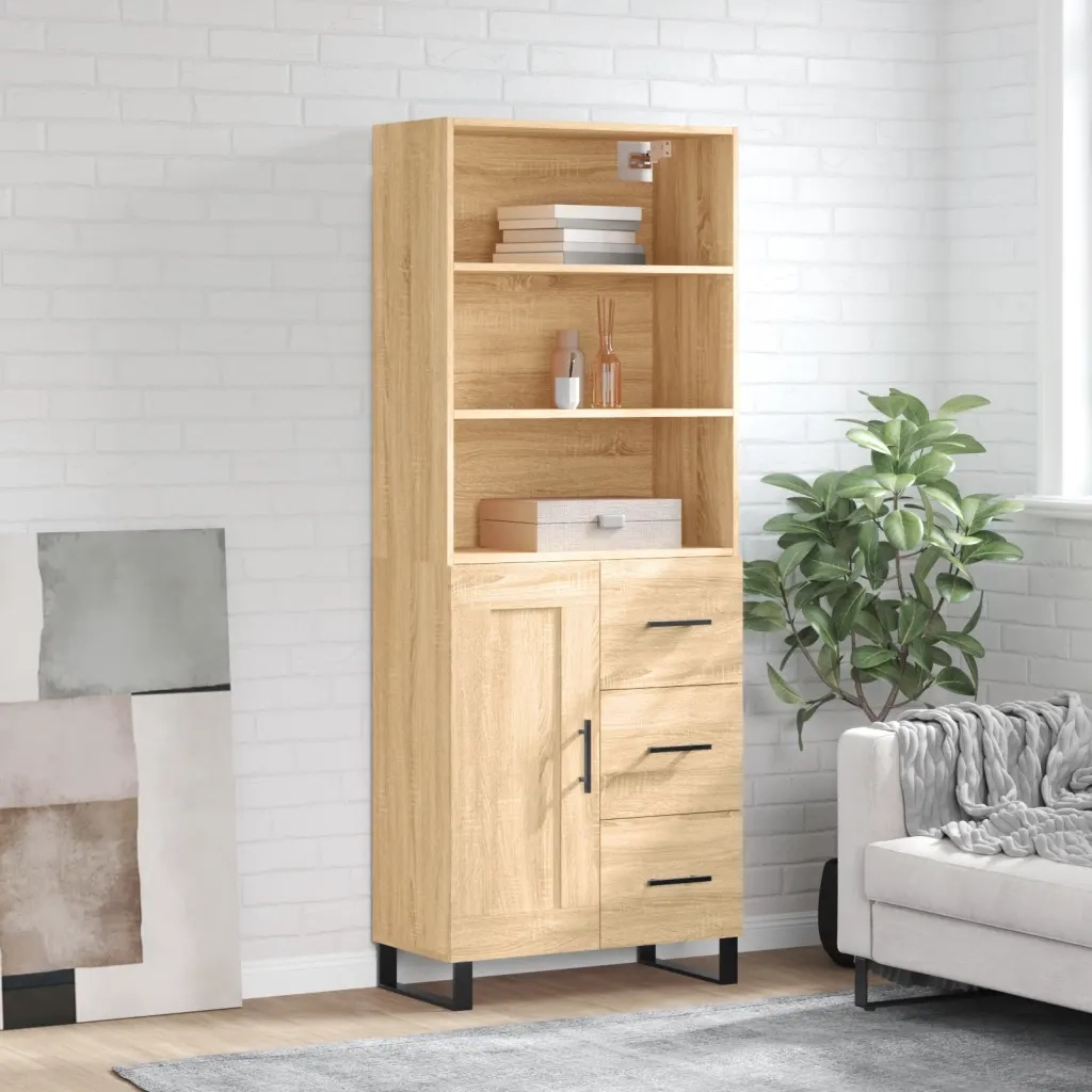 Credenza Rovere Sonoma 69,5x34x180 cm in Legno Multistrato 3190048