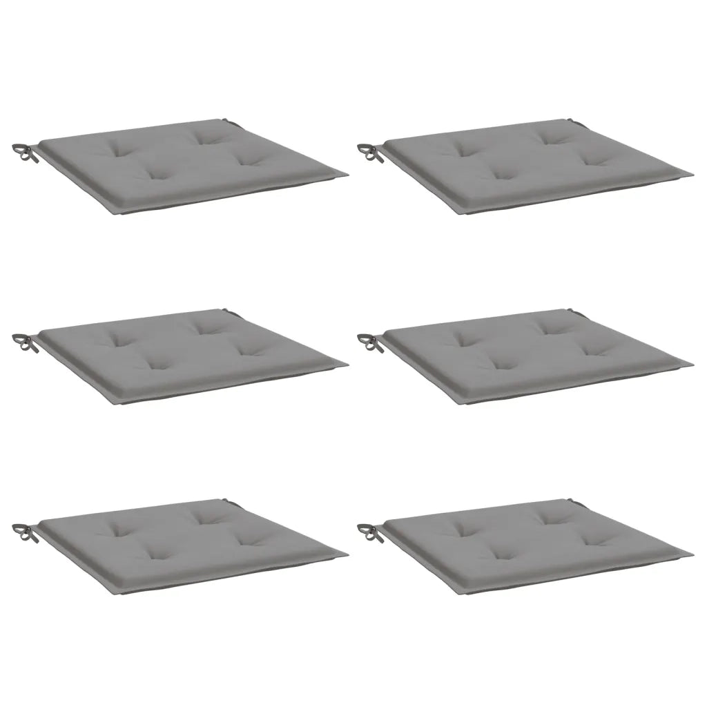 Cuscini per Sedia 6 pz Grigi 50x50x4 cm in Tessuto Oxford 314041