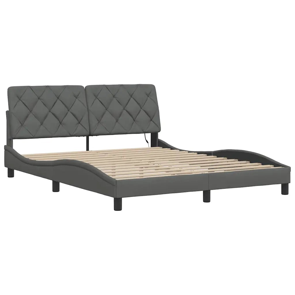 Giroletto con LED senza Materasso-Struttura Letto 160x200 cm Tessuto 898577