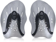 Manubri Ergonomici per Nuoto - Aiuto per Allenamento - 2 Pezzi - Grigio - Cinture Adattabili