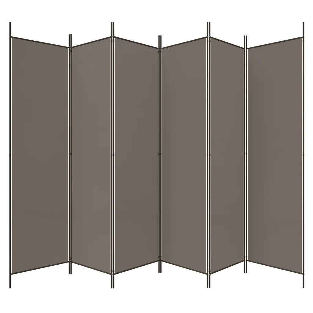Divisorio Ambienti | Divider per stanze | Paravento a 6 Pannelli Antracite 300x220 cm Tessuto