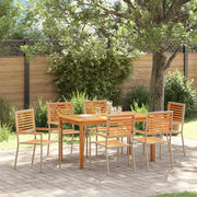 Set da pranzo da giardino  7 pezzi Beige Polirattan Acacia
