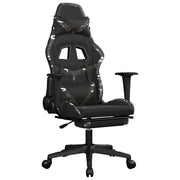 Sedia da Gaming | Sedia da e-sports con Poggiapiedi Nero e Mimetico in Similpelle