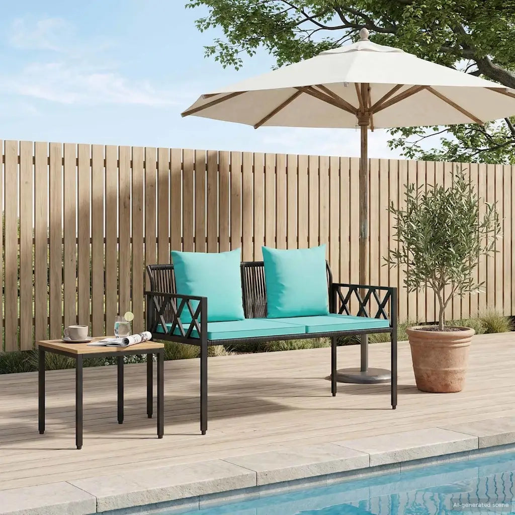 Panchine da esterno 2 -Seater 116 x 56 x 75 cm polyrattan 42025356