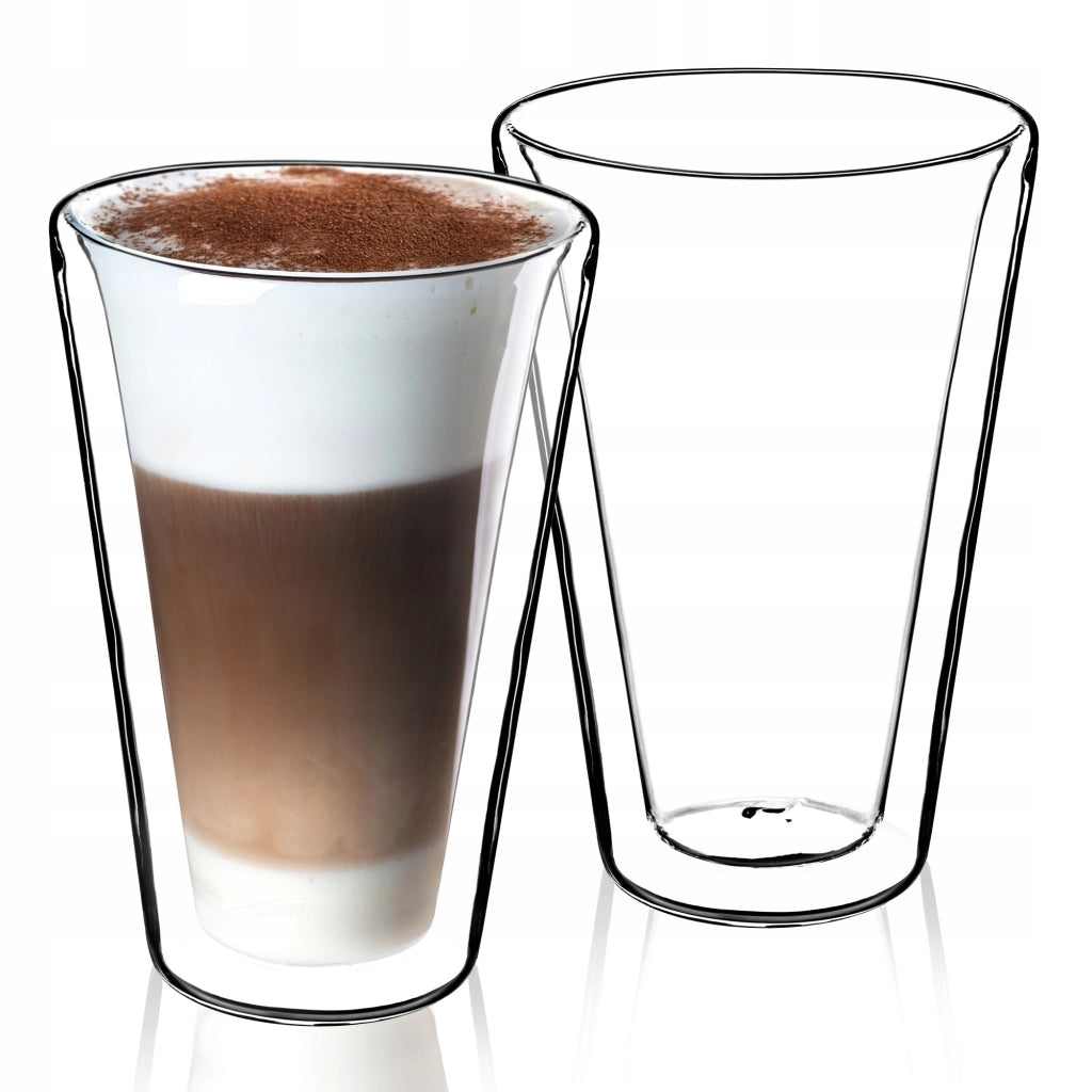 KADAX 2x Grandi Bicchieri termici a doppia parete per caffè, tè e latte 470ml