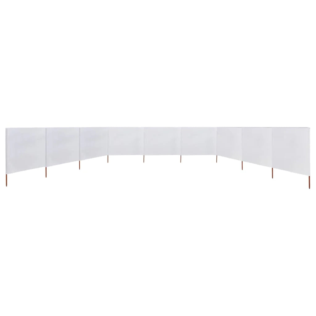 Frangivista schermo 9 pannelli in tessuto 1200 x 120 cm bianco sabbia 02_0008855