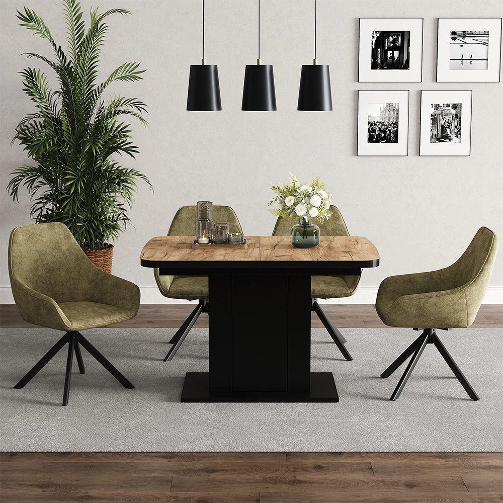 Vicco tavolo da pranzo allungabile Rovere Goldkraft/nero 120 x 80 cm